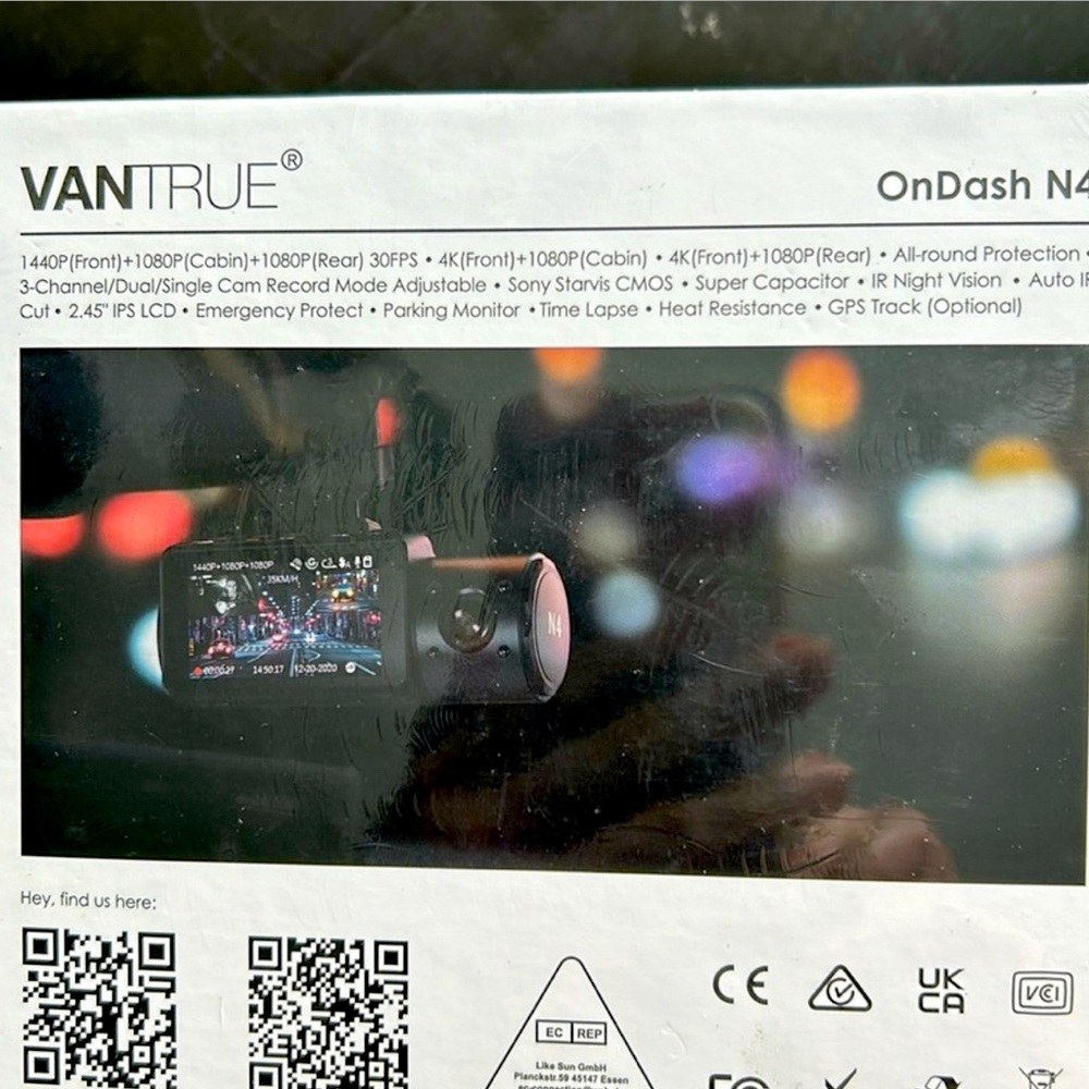 Vantrue N4 3 Channel 1440p Dash cam.brand new!!